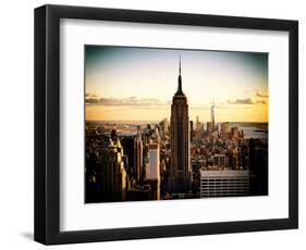 Downtown at Sunset, Empire State Building and One World Trade Center (1WTC), Manhattan, New York-Philippe Hugonnard-Framed Photographic Print