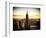 Downtown at Sunset, Empire State Building and One World Trade Center (1WTC), Manhattan, New York-Philippe Hugonnard-Framed Photographic Print