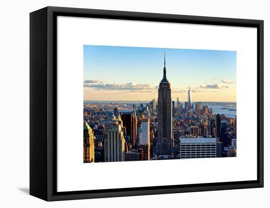 Downtown at Sunset, Empire State Building and One World Trade Center (1WTC), Manhattan, New York-Philippe Hugonnard-Framed Stretched Canvas