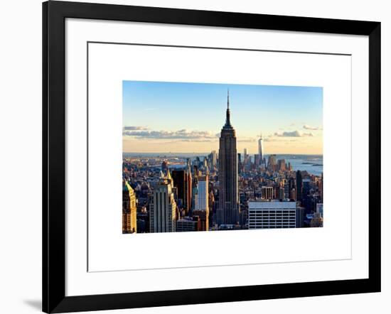 Downtown at Sunset, Empire State Building and One World Trade Center (1WTC), Manhattan, New York-Philippe Hugonnard-Framed Art Print