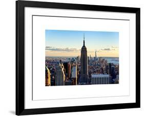 Downtown at Sunset, Empire State Building and One World Trade Center (1WTC), Manhattan, New York-Philippe Hugonnard-Framed Art Print