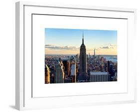 Downtown at Sunset, Empire State Building and One World Trade Center (1WTC), Manhattan, New York-Philippe Hugonnard-Framed Art Print