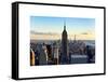 Downtown at Sunset, Empire State Building and One World Trade Center (1WTC), Manhattan, New York-Philippe Hugonnard-Framed Stretched Canvas