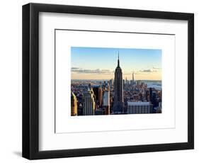 Downtown at Sunset, Empire State Building and One World Trade Center (1WTC), Manhattan, New York-Philippe Hugonnard-Framed Art Print