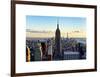 Downtown at Sunset, Empire State Building and One World Trade Center (1WTC), Manhattan, New York-Philippe Hugonnard-Framed Art Print