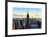 Downtown at Sunset, Empire State Building and One World Trade Center (1WTC), Manhattan, New York-Philippe Hugonnard-Framed Art Print