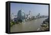 Downtown Bangkok Skyline View with Chao Phraya River, Thailand-Cindy Miller Hopkins-Framed Stretched Canvas