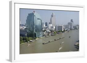 Downtown Bangkok Skyline View with Chao Phraya River, Thailand-Cindy Miller Hopkins-Framed Photographic Print