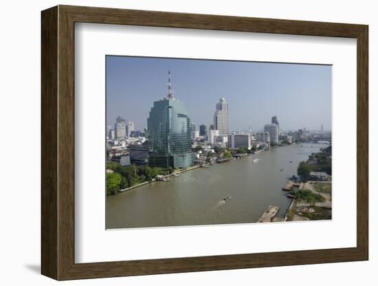 Downtown Bangkok Skyline View with Chao Phraya River, Thailand-Cindy Miller Hopkins-Framed Photographic Print