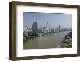 Downtown Bangkok Skyline View with Chao Phraya River, Thailand-Cindy Miller Hopkins-Framed Photographic Print