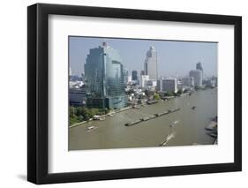 Downtown Bangkok Skyline View with Chao Phraya River, Thailand-Cindy Miller Hopkins-Framed Photographic Print