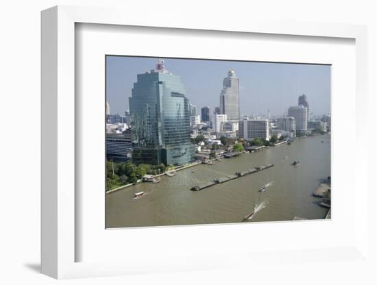 Downtown Bangkok Skyline View with Chao Phraya River, Thailand-Cindy Miller Hopkins-Framed Photographic Print