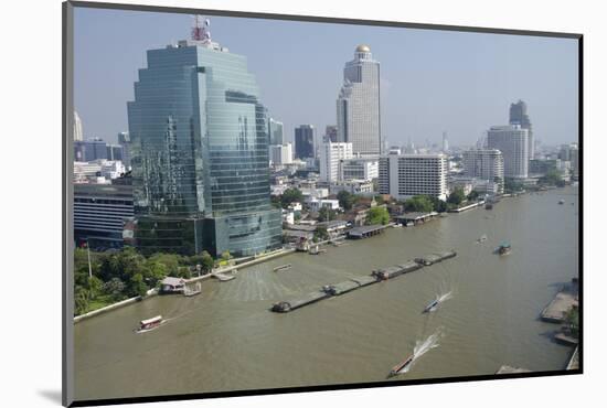Downtown Bangkok Skyline View with Chao Phraya River, Thailand-Cindy Miller Hopkins-Mounted Photographic Print