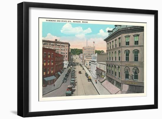 Downtown Bangor-null-Framed Art Print