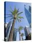Downtown, Bonaventure Hotel in Background, Los Angeles, California, USA-Ethel Davies-Stretched Canvas