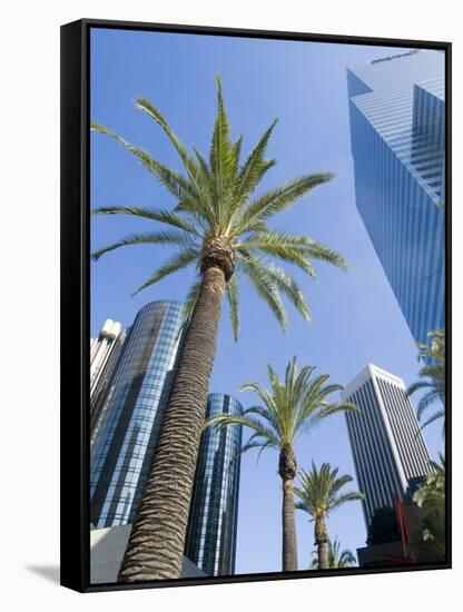 Downtown, Bonaventure Hotel in Background, Los Angeles, California, USA-Ethel Davies-Framed Stretched Canvas