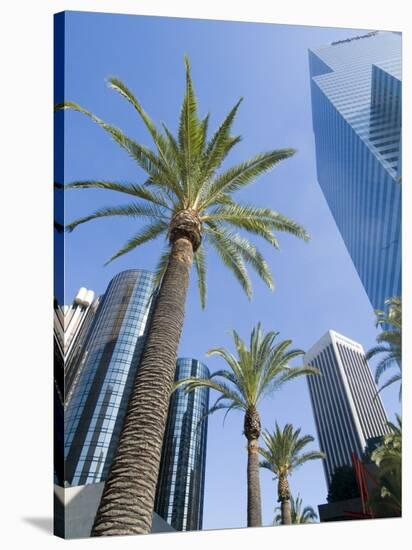 Downtown, Bonaventure Hotel in Background, Los Angeles, California, USA-Ethel Davies-Stretched Canvas