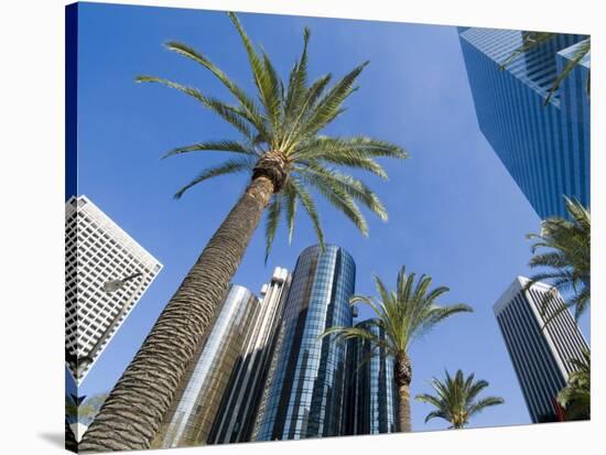 Downtown, Bonaventure Hotel in Background, Los Angeles, California, USA-Ethel Davies-Stretched Canvas