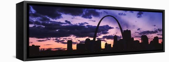 Downtown Buildings and Gateway Arch at Sunset, St. Louis, Missouri, USA-null-Framed Stretched Canvas