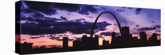 Downtown Buildings and Gateway Arch at Sunset, St. Louis, Missouri, USA-null-Stretched Canvas