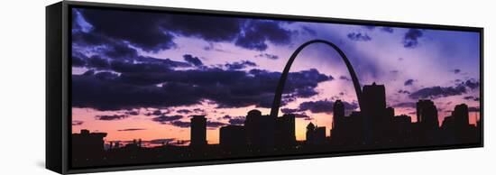 Downtown Buildings and Gateway Arch at Sunset, St. Louis, Missouri, USA-null-Framed Stretched Canvas