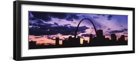 Downtown Buildings and Gateway Arch at Sunset, St. Louis, Missouri, USA-null-Framed Photographic Print