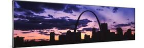 Downtown Buildings and Gateway Arch at Sunset, St. Louis, Missouri, USA-null-Mounted Photographic Print