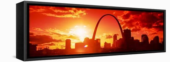 Downtown Buildings and Gateway Arch at Sunset, St. Louis, Missouri, USA-null-Framed Stretched Canvas