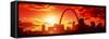 Downtown Buildings and Gateway Arch at Sunset, St. Louis, Missouri, USA-null-Framed Stretched Canvas