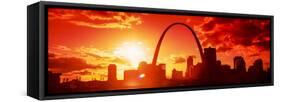 Downtown Buildings and Gateway Arch at Sunset, St. Louis, Missouri, USA-null-Framed Stretched Canvas