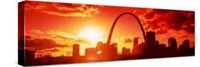 Downtown Buildings and Gateway Arch at Sunset, St. Louis, Missouri, USA-null-Stretched Canvas