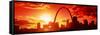 Downtown Buildings and Gateway Arch at Sunset, St. Louis, Missouri, USA-null-Framed Stretched Canvas