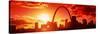 Downtown Buildings and Gateway Arch at Sunset, St. Louis, Missouri, USA-null-Stretched Canvas