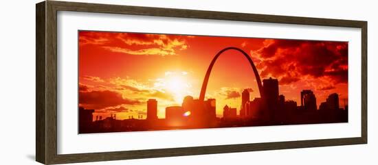 Downtown Buildings and Gateway Arch at Sunset, St. Louis, Missouri, USA-null-Framed Photographic Print