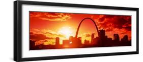 Downtown Buildings and Gateway Arch at Sunset, St. Louis, Missouri, USA-null-Framed Photographic Print