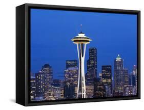 Downtown Buildings and the Space Needle, Seattle, Washington State-Christian Kober-Framed Stretched Canvas