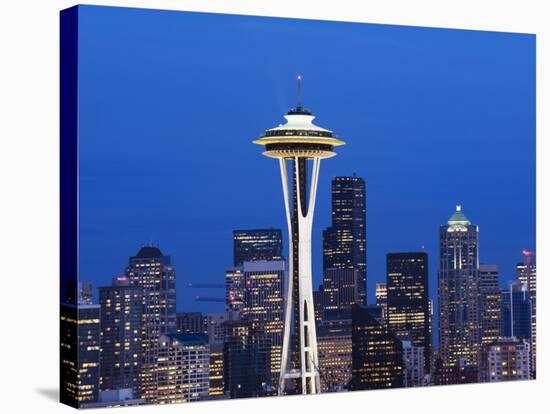 Downtown Buildings and the Space Needle, Seattle, Washington State-Christian Kober-Stretched Canvas