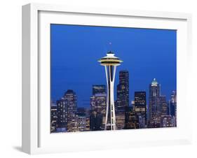 Downtown Buildings and the Space Needle, Seattle, Washington State-Christian Kober-Framed Photographic Print