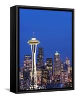 Downtown Buildings and the Space Needle, Seattle, Washington State-Christian Kober-Framed Stretched Canvas