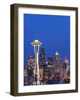 Downtown Buildings and the Space Needle, Seattle, Washington State-Christian Kober-Framed Photographic Print