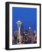 Downtown Buildings and the Space Needle, Seattle, Washington State-Christian Kober-Framed Photographic Print