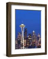 Downtown Buildings and the Space Needle, Seattle, Washington State-Christian Kober-Framed Photographic Print