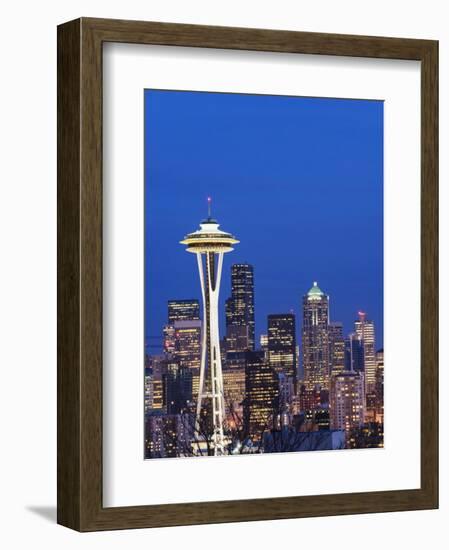 Downtown Buildings and the Space Needle, Seattle, Washington State-Christian Kober-Framed Photographic Print