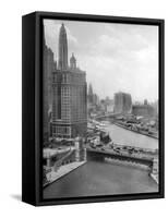 Downtown Chicago View Looking West, Ca. 1928-null-Framed Stretched Canvas