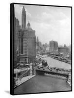 Downtown Chicago View Looking West, Ca. 1928-null-Framed Stretched Canvas