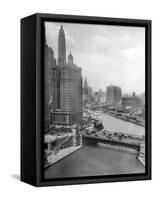 Downtown Chicago View Looking West, Ca. 1928-null-Framed Stretched Canvas