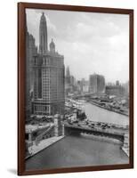 Downtown Chicago View Looking West, Ca. 1928-null-Framed Photographic Print