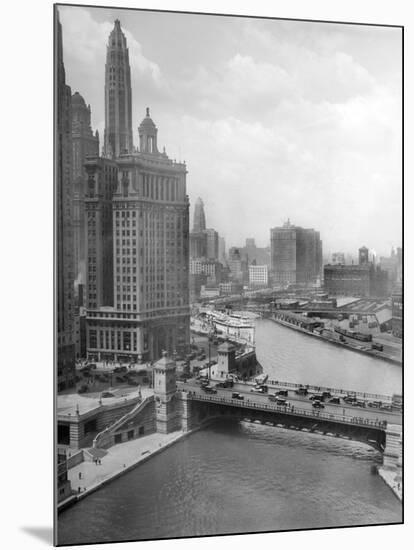 Downtown Chicago View Looking West, Ca. 1928-null-Mounted Photographic Print