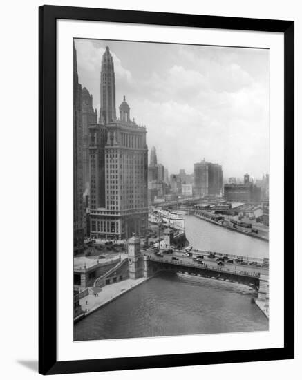 Downtown Chicago View Looking West, Ca. 1928-null-Framed Photographic Print