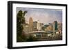 Downtown Columbus with the Football Stadium in the Foreground. this Image Has Been Treated with a T-pdb1-Framed Photographic Print